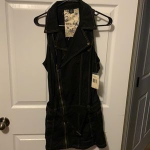 NWT Large Guess Jean sleeveless dress in jet black